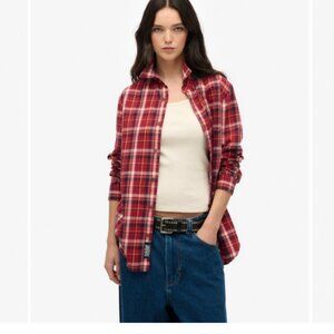 SUPERDRY Oversized Plaid Shirt Size Medium Ultra Relaxed
